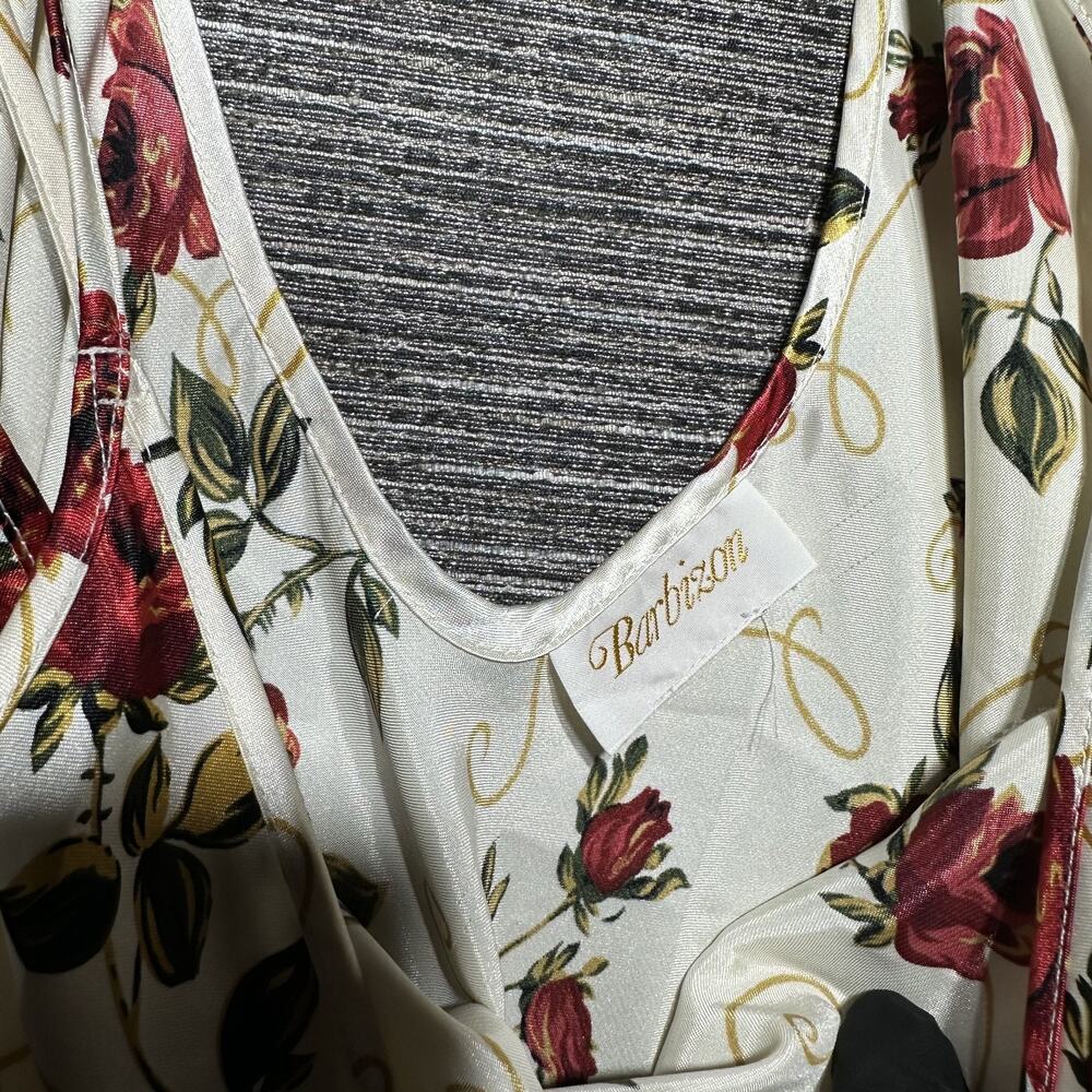 Barbizon Dress Women's M White Beige Floral Summer Vintage - Picture 3 of 9